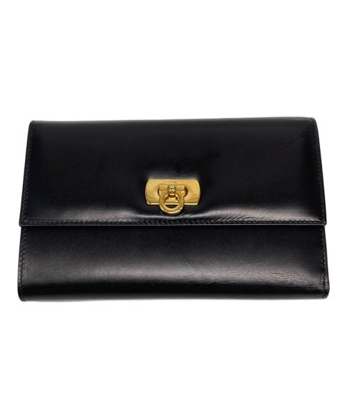Salvatore Ferragamo（サルヴァトーレ フェラガモ）Salvatore Ferragamo (サルヴァトーレ フェラガモ) 3つ折り財布 ブラックの古着・服飾アイテム