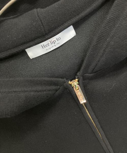 HER LIP TO（ハーリップトゥ）Her lip to (ハーリップトゥ) ニットパーカー ブラック サイズ:	SIZE Free 未使用品の古着・服飾アイテム