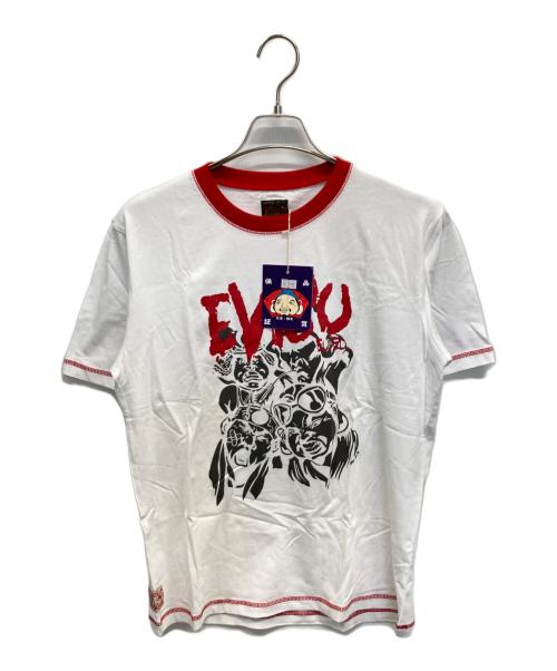EVISU（エヴィス）EVISU (エヴィス) 半袖カットソー ホワイト×レッド サイズ:M 未使用品の古着・服飾アイテム