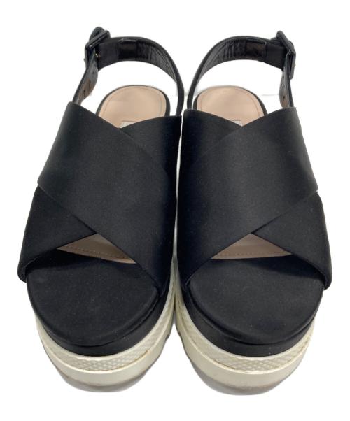 MIU MIU（ミュウミュウ）MIU MIU (ミュウミュウ) プラットフォームサンダル ブラック サイズ:SIZE 36の古着・服飾アイテム