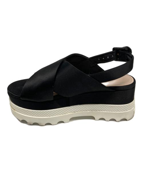MIU MIU（ミュウミュウ）MIU MIU (ミュウミュウ) プラットフォームサンダル ブラック サイズ:SIZE 36の古着・服飾アイテム