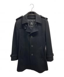 BURBERRY BLACK LABEL（バーバリーブラックレーベル）の古着「ライナー付カシミヤ混コート」｜ブラック