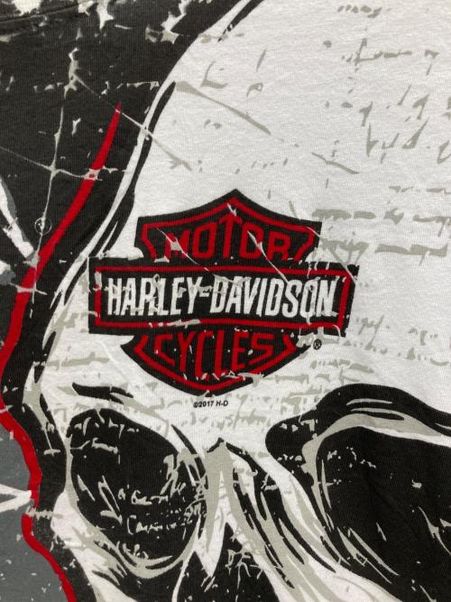 HARLEY-DAVIDSON（ハーレーダビッドソン）HARLEY-DAVIDSON (ハーレーダビッドソン) 半袖カットソー ホワイト×ブラック サイズ:XLの古着・服飾アイテム