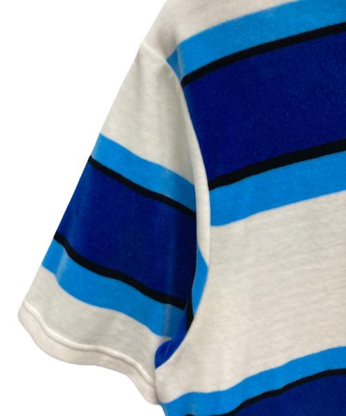 SUPREME（シュプリーム）SUPREME (シュプリーム) Stripe velour polo ブルー×ホワイト サイズ:Lの古着・服飾アイテム