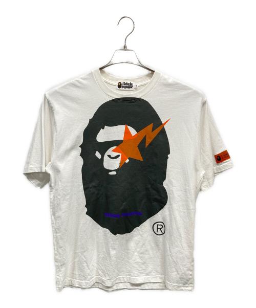 A BATHING APE（アベイシングエイプ）A BATHING APE (アベイシングエイプ) HERON PRESTON (ヘロンプレストン) 半袖カットソー ホワイト サイズ:Mの古着・服飾アイテム