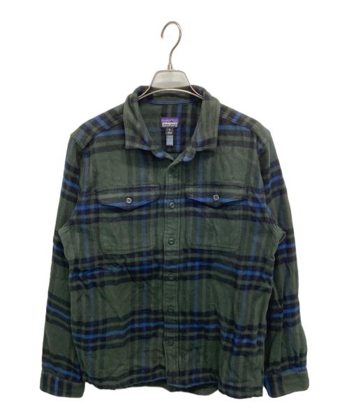 Patagonia（パタゴニア）Patagonia (パタゴニア) 長袖シャツ グリーン×ネイビー サイズ:SIZE Mの古着・服飾アイテム