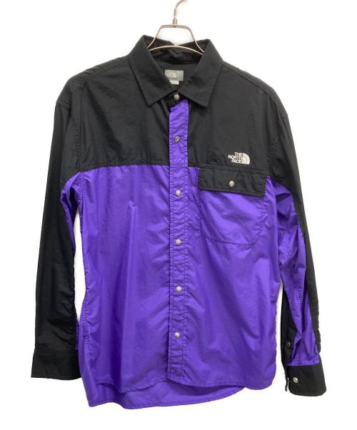 THE NORTH FACE（ザ ノース フェイス）THE NORTH FACE (ザ ノース フェイス) 長袖シャツ パープル×ブラック サイズ:Lの古着・服飾アイテム