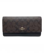 COACHコーチ）の古着「長財布」｜ブラック×ブラウン