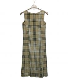 BURBERRY LONDON（バーバリーロンドン）の古着「ノースリーブワンピース」｜ベージュ×ブラック