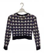 BOTTEGA VENETAボッテガベネタ）の古着「薄手カーディガン」｜パープル×ブラック