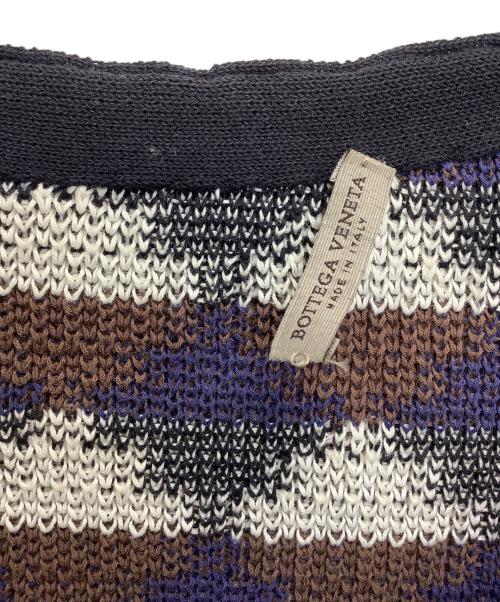 BOTTEGA VENETA（ボッテガベネタ）BOTTEGA VENETA (ボッテガベネタ) 薄手カーディガン パープル×ブラック サイズ:SIZE 38の古着・服飾アイテム