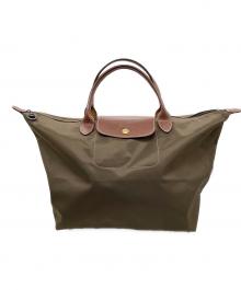 LONGCHAMP（ロンシャン）の古着「トートバッグ」｜ブラウン×カーキ