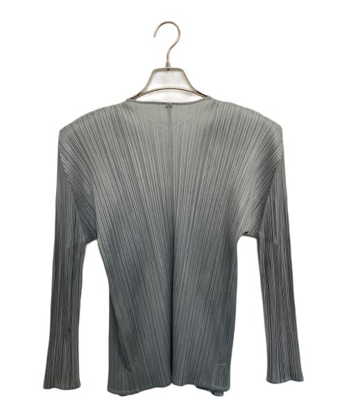 PLEATS PLEASE（プリーツプリーズ）PLEATS PLEASE (プリーツプリーズ) 薄手カーディガン グレー サイズ:SIZE 3の古着・服飾アイテム