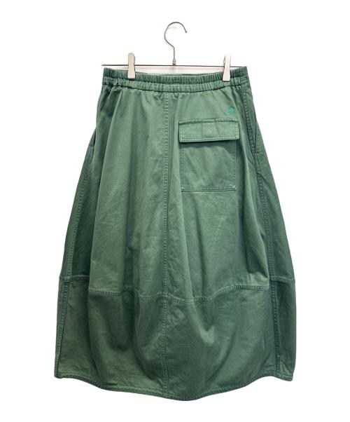 DRAWER（ドゥロワー）Drawer (ドゥロワー) コットンバイオウォッシュタックスカート グリーン サイズ:SIZE 36　の古着・服飾アイテム