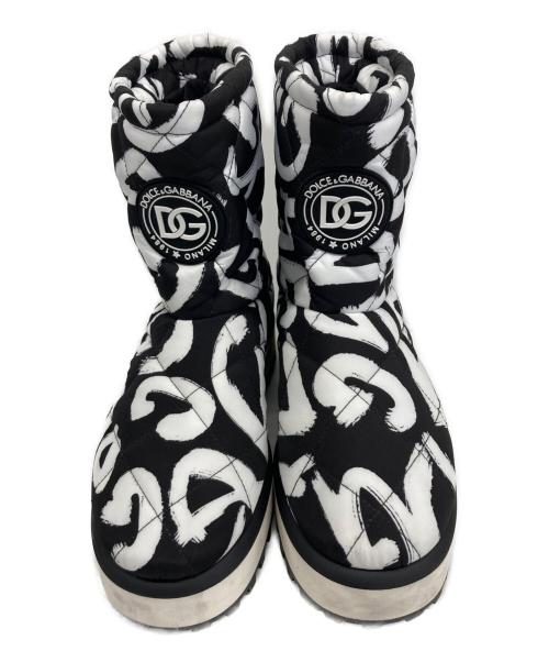DOLCE & GABBANA（ドルチェ＆ガッバーナ）DOLCE & GABBANA (ドルチェ＆ガッバーナ) ブーツ ホワイト×ブラック サイズ:26.5㎝の古着・服飾アイテム