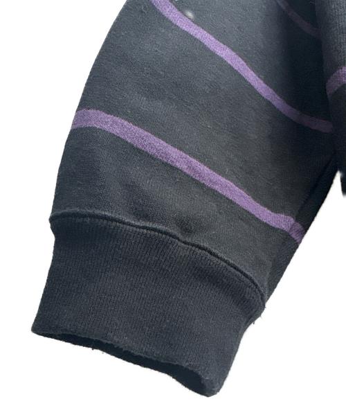 HUF（ハフ）HUF (ハフ) ラガーシャツ ブラック×パープル サイズ:Lの古着・服飾アイテム