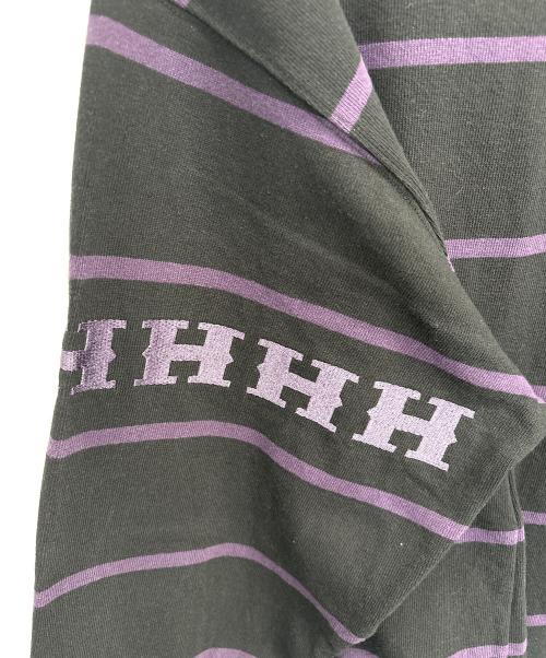 HUF（ハフ）HUF (ハフ) ラガーシャツ ブラック×パープル サイズ:Lの古着・服飾アイテム
