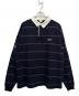 HUF（ハフ）の古着「ラガーシャツ」｜ブラック×パープル