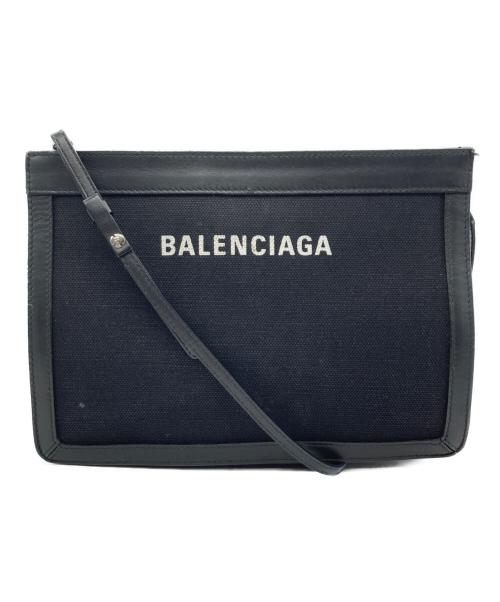 BALENCIAGA（バレンシアガ）BALENCIAGA (バレンシアガ) キャンバスショルダーバッグ ブラックの古着・服飾アイテム