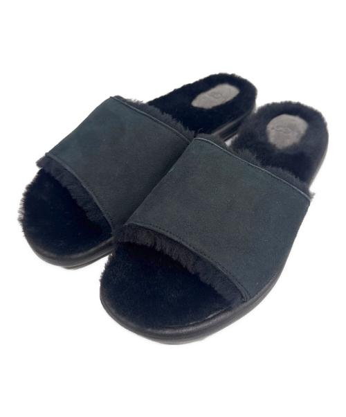 UGG（アグ）UGG (アグ) ムートンフラットサンダル ブラック サイズ:24cmの古着・服飾アイテム