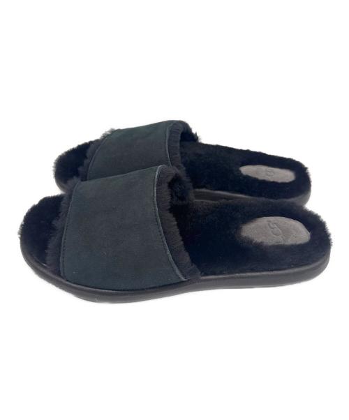 UGG（アグ）UGG (アグ) ムートンフラットサンダル ブラック サイズ:24cmの古着・服飾アイテム