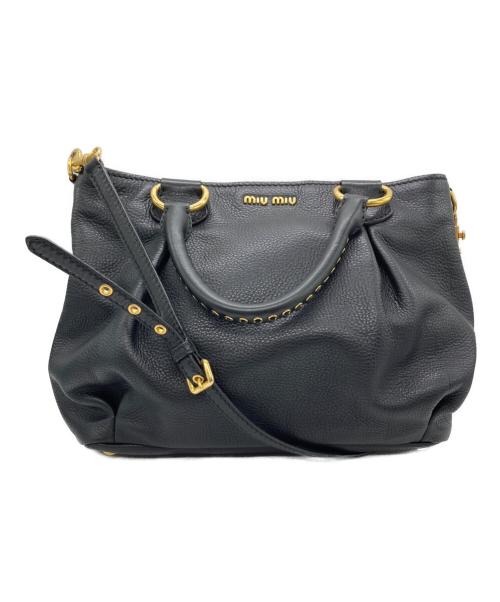 MIU MIU（ミュウミュウ）MIU MIU (ミュウミュウ) 2WAYショルダーバッグ ブラックの古着・服飾アイテム