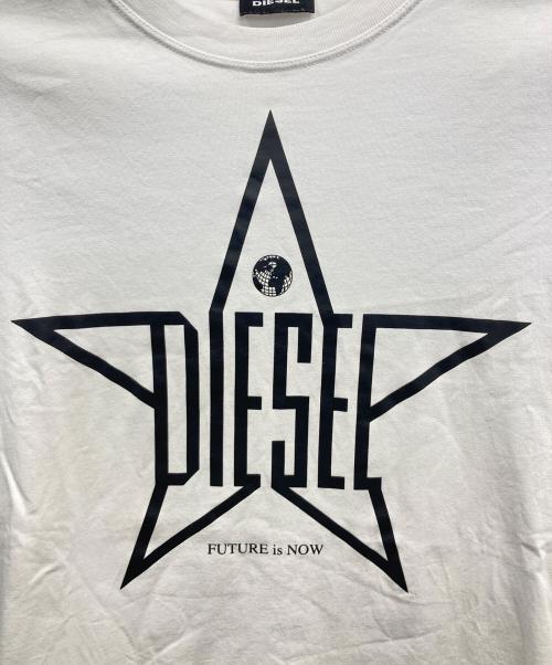 DIESEL（ディーゼル）DIESEL (ディーゼル) 半袖カットソー ホワイト×ブラック サイズ:SIZE Sの古着・服飾アイテム