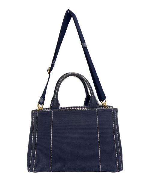PRADA（プラダ）PRADA (プラダ) 2WAYバッグ ネイビーの古着・服飾アイテム