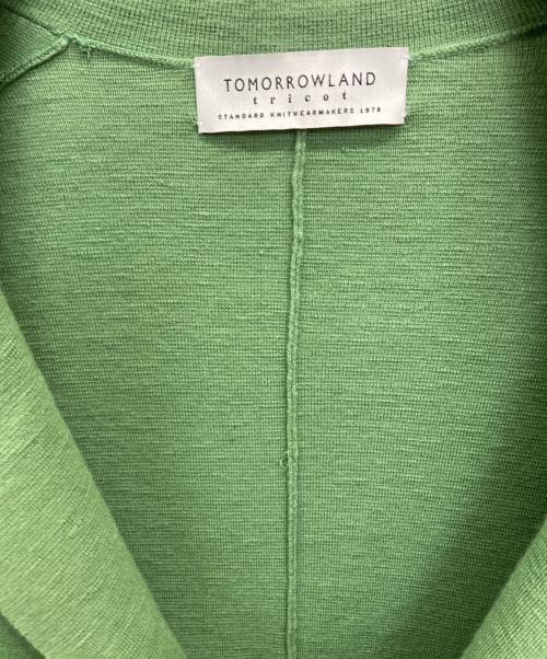 TOMORROW LAND（トゥモローランド）TOMORROW LAND (トゥモローランド) コットンリネンミラノリブ ニットジャケット グリーン サイズ:SIZE Mの古着・服飾アイテム