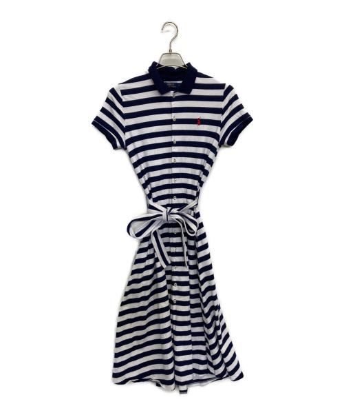 POLO RALPH LAUREN（ポロ・ラルフローレン）POLO RALPH LAUREN (ポロ・ラルフローレン) 半袖ワンピース ホワイト×ネイビー サイズ:SIZE Mの古着・服飾アイテム