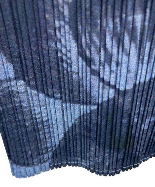PLEATS PLEASE（プリーツプリーズ）PLEATS PLEASE (プリーツプリーズ) 薄手カーディガン ブルー×ネイビー サイズ:3の古着・服飾アイテム