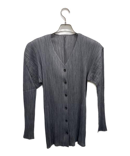 PLEATS PLEASE（プリーツプリーズ）PLEATS PLEASE (プリーツプリーズ) 薄手カーディガン グレー サイズ:SIZE 3の古着・服飾アイテム