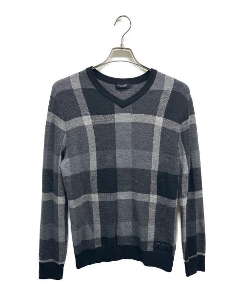 BLACK LABEL CRESTBRIDGE（ブラックレーベル クレストブリッジ）BLACK LABEL CRESTBRIDGE (ブラックレーベル クレストブリッジ) 薄手ニット グレー サイズ:SIZE Lの古着・服飾アイテム