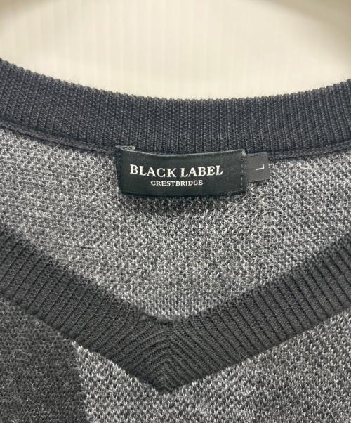 BLACK LABEL CRESTBRIDGE（ブラックレーベル クレストブリッジ）BLACK LABEL CRESTBRIDGE (ブラックレーベル クレストブリッジ) 薄手ニット グレー サイズ:SIZE Lの古着・服飾アイテム