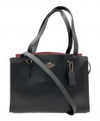 COACHコーチ）の古着「レザートートバッグ」｜ブラック