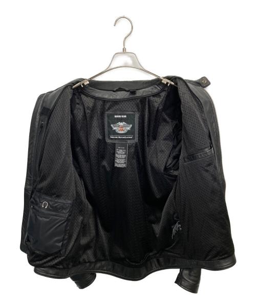 HARLEY-DAVIDSON（ハーレーダビッドソン）HARLEY-DAVIDSON (ハーレーダビッドソン) シングルライダースジャケット ブラック サイズ:Mの古着・服飾アイテム