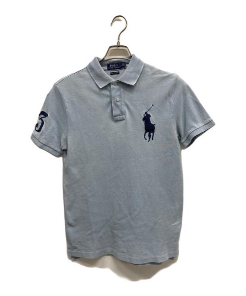 POLO RALPH LAUREN（ポロ・ラルフローレン）POLO RALPH LAUREN (ポロ・ラルフローレン) ポロシャツ スカイブルー×ネイビー サイズ:SPの古着・服飾アイテム