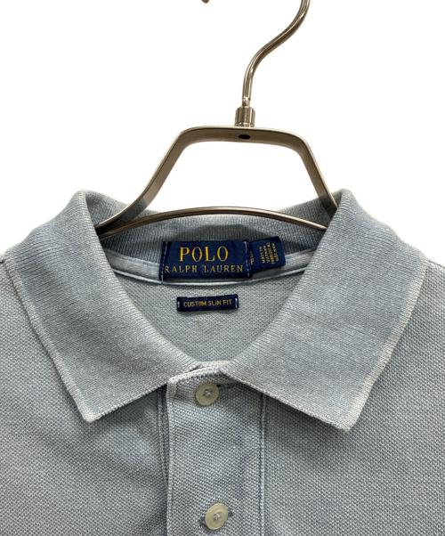POLO RALPH LAUREN（ポロ・ラルフローレン）POLO RALPH LAUREN (ポロ・ラルフローレン) ポロシャツ スカイブルー×ネイビー サイズ:SPの古着・服飾アイテム