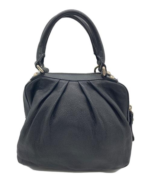 Kate Spade NEW YORK（ケイト・スペードニューヨーク）Kate Spade NEW YORK (ケイト・スペードニューヨーク) レザーハンドバッグ ブラックの古着・服飾アイテム
