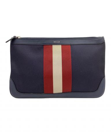 中古・古着通販】BALLY (バリー) クラッチバッグ ネイビー×レッド