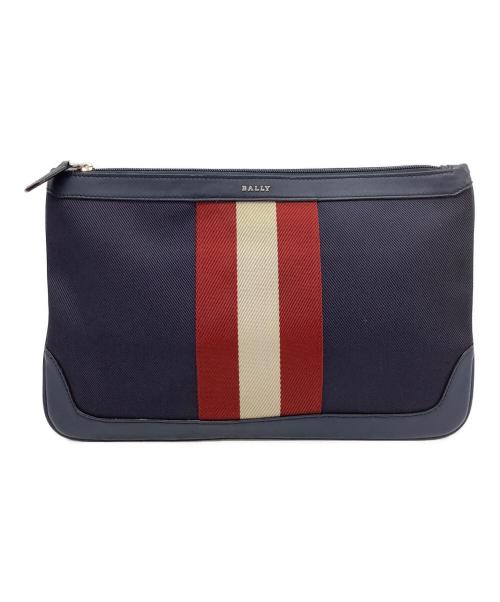 BALLY（バリー）BALLY (バリー) クラッチバッグ ネイビー×レッドの古着・服飾アイテム