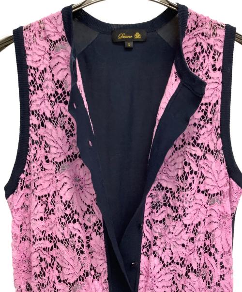 DRAWER（ドゥロワー）DRAWER (ドゥロワー) ノースリーブ・キャミソールワンピース ネイビー×ピンク サイズ:1の古着・服飾アイテム