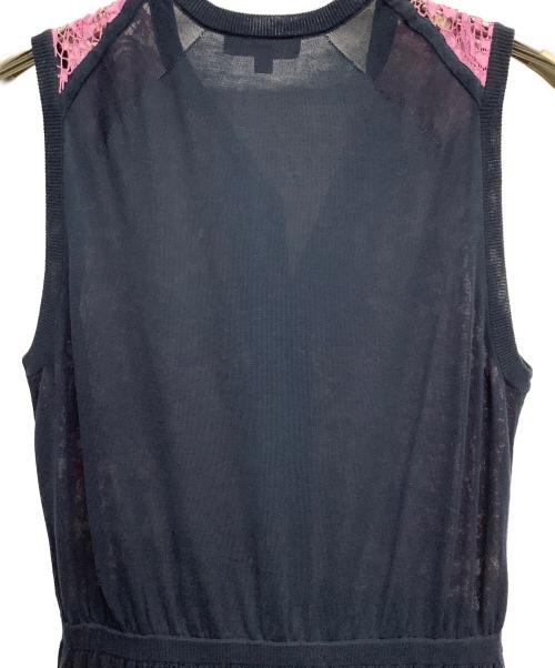 DRAWER（ドゥロワー）DRAWER (ドゥロワー) ノースリーブ・キャミソールワンピース ネイビー×ピンク サイズ:1の古着・服飾アイテム