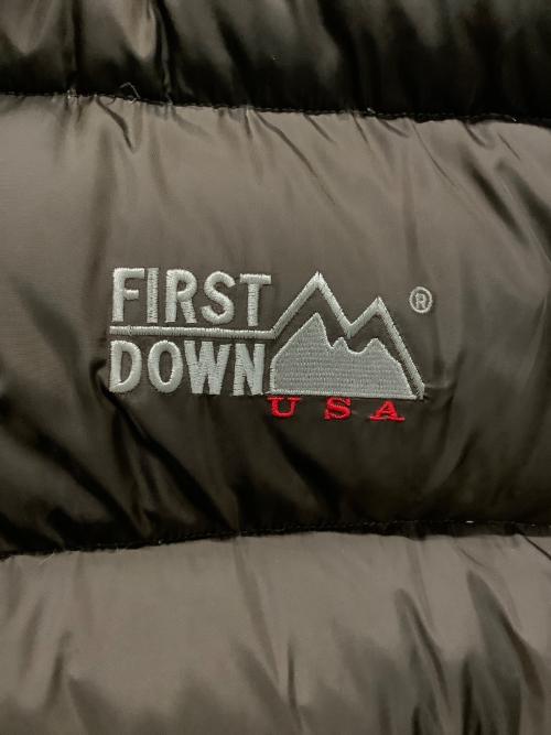 FIRST DOWN（ファーストダウン）FIRST DOWN (ファーストダウン) リバーシブルダウンジャケット ブラック×ブラウン サイズ:XLの古着・服飾アイテム