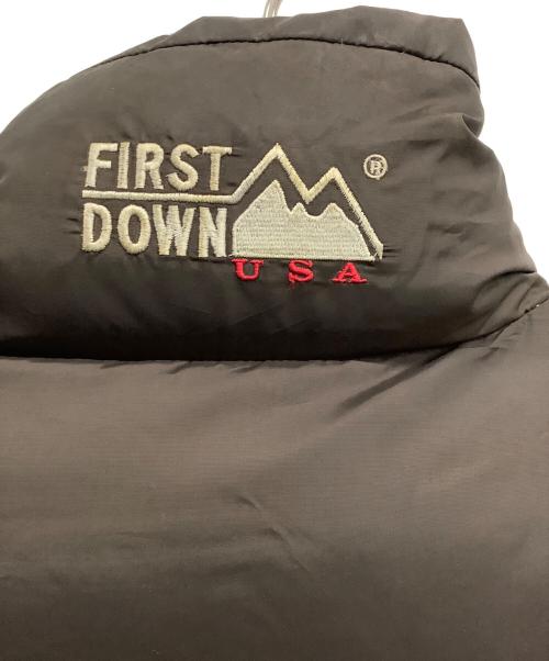 FIRST DOWN（ファーストダウン）FIRST DOWN (ファーストダウン) リバーシブルダウンジャケット ブラック×ブラウン サイズ:XLの古着・服飾アイテム