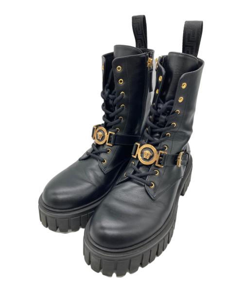 VERSACE（ヴェルサーチェ）VERSACE (ヴェルサーチェ) サイドジップブーツ ブラック サイズ:SIZE 24.5cmの古着・服飾アイテム