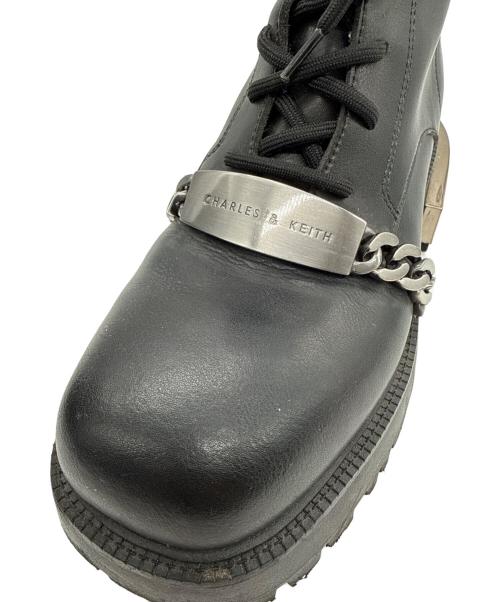 CHARLES & KEITH（チャールズアンドキース）CHARLES & KEITH (チャールズアンドキース) サイドジップブーツ ブラック サイズ:24.5の古着・服飾アイテム