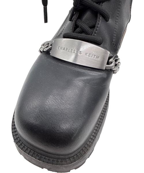 CHARLES & KEITH（チャールズアンドキース）CHARLES & KEITH (チャールズアンドキース) サイドジップブーツ ブラック サイズ:24.5の古着・服飾アイテム
