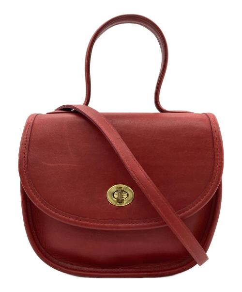 COACH（コーチ）COACH (コーチ) ターンロックショルダーバッグ レッドの古着・服飾アイテム