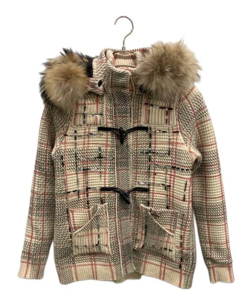 Bark（バーク）BARK (バーク) ダッフルコート レッド×アイボリー サイズ:XSの古着・服飾アイテム